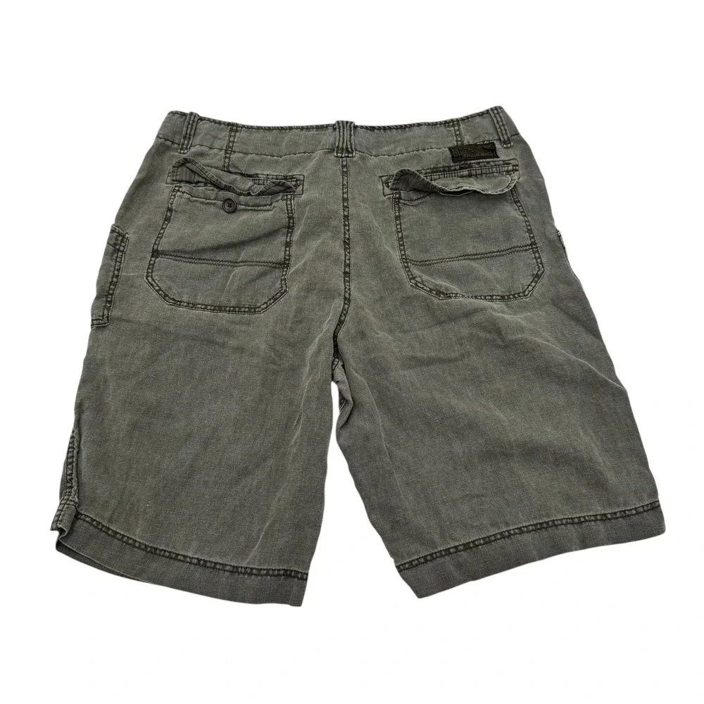Lucky Brand Linen Shorts‎ Mens 40 Green Good Regulation Issue Gear 100% Linen